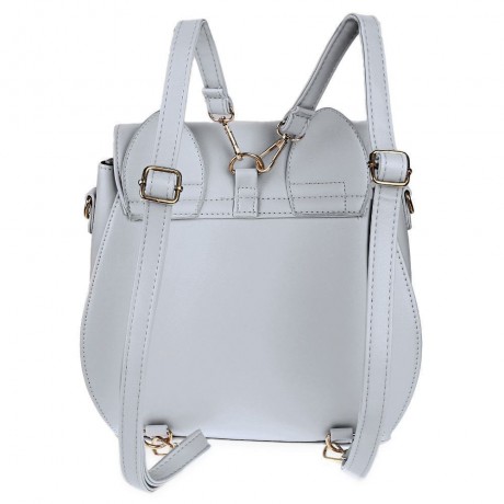 CUTE WOMEN MOON RIVET EMBELLISHMENT TOTE HANDBAG SHOULDER MESSENGER BAG BACKPACK (GRAY)