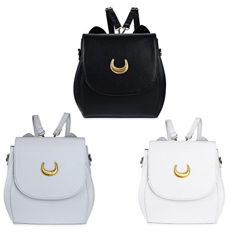 CUTE WOMEN MOON RIVET EMBELLISHMENT TOTE HANDBAG SHOULDER MESSENGER BAG BACKPACK (GRAY)