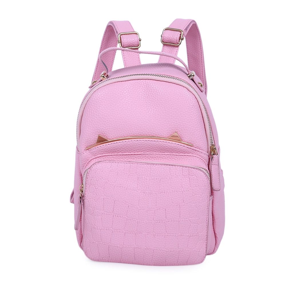 STYLISH STONE PATTERN PURE COLOR SHOULDER DIAGONAL BAG FOR LADIES (PINK)