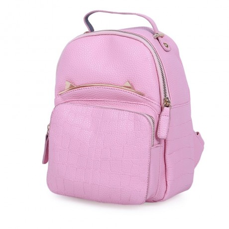 STYLISH STONE PATTERN PURE COLOR SHOULDER DIAGONAL BAG FOR LADIES (PINK)