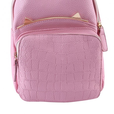 STYLISH STONE PATTERN PURE COLOR SHOULDER DIAGONAL BAG FOR LADIES (PINK)