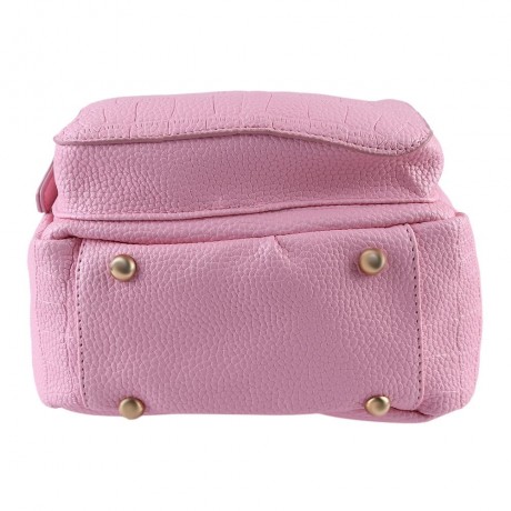 STYLISH STONE PATTERN PURE COLOR SHOULDER DIAGONAL BAG FOR LADIES (PINK)