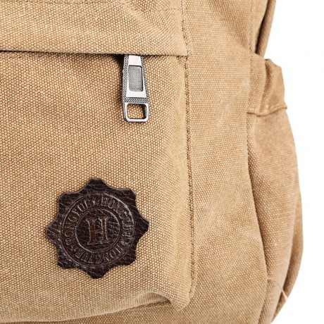 FASHION RETRO BACKPACK RUCKSACK LAPTOP SHOULDER TRAVEL CAMPING BAG (KHAKI)
