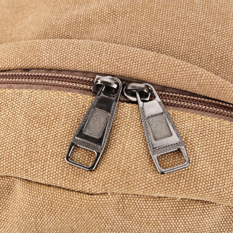 FASHION RETRO BACKPACK RUCKSACK LAPTOP SHOULDER TRAVEL CAMPING BAG (KHAKI)
