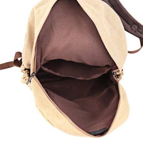 FASHION RETRO BACKPACK RUCKSACK LAPTOP SHOULDER TRAVEL CAMPING BAG (KHAKI)
