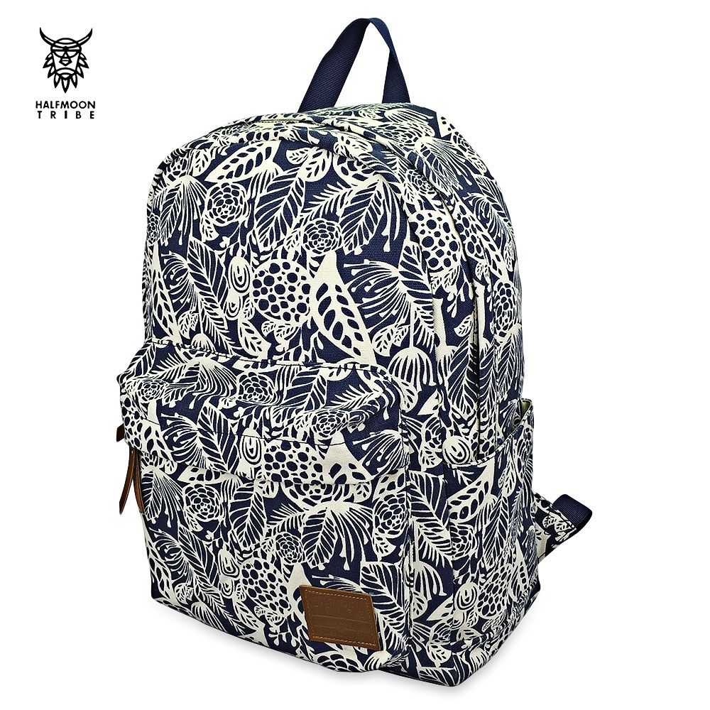 HALFMOON TRIBE CASUAL CANVAS PRINT DESIGN STUDENT TRAVELLING TRIP BACKPACK