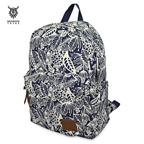 HALFMOON TRIBE CASUAL CANVAS PRINT DESIGN STUDENT TRAVELLING TRIP BACKPACK