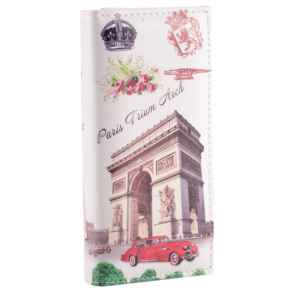 CHIC SCRAWL PRINTED BUTTON DESIGN WOMEN WALLET