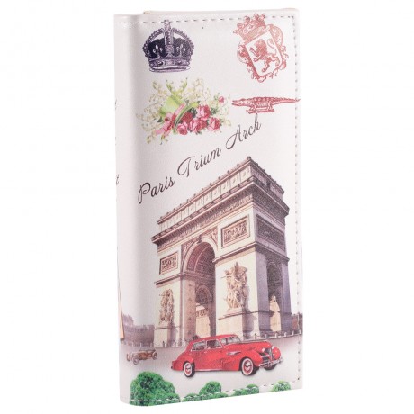 CHIC SCRAWL PRINTED BUTTON DESIGN WOMEN WALLET