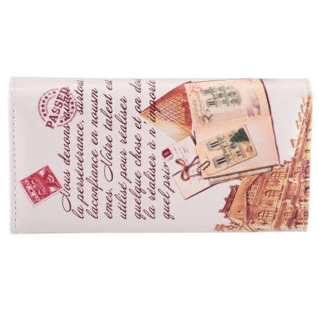 CHIC SCRAWL PRINTED BUTTON DESIGN WOMEN WALLET