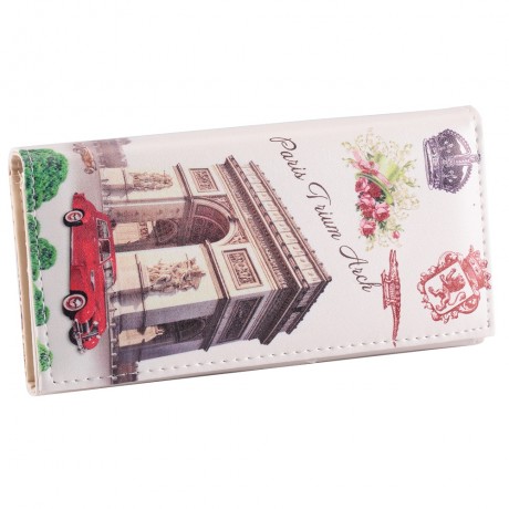 CHIC SCRAWL PRINTED BUTTON DESIGN WOMEN WALLET