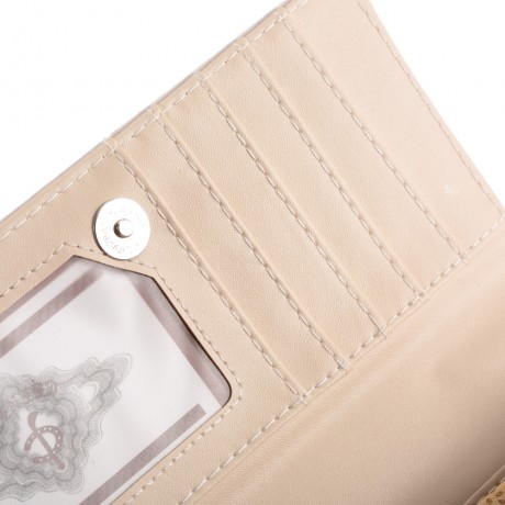 CHIC SCRAWL PRINTED BUTTON DESIGN WOMEN WALLET