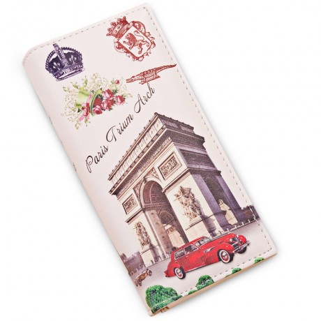 CHIC SCRAWL PRINTED BUTTON DESIGN WOMEN WALLET