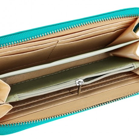 BOWKNOT RIVET DETACHABLE STRAP WRIST CLUTCH WALLET (LIGHT BLUE)