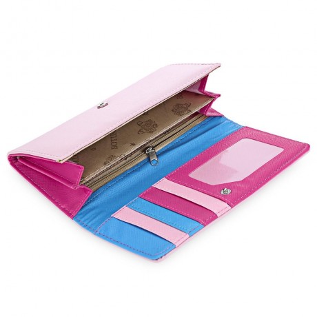 SWEET CAT SNAP FASTENER LONG HORIZONTAL WALLET FOR GIRL (PINK)