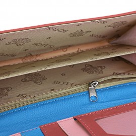 SWEET CAT SNAP FASTENER LONG HORIZONTAL WALLET FOR GIRL (RED)