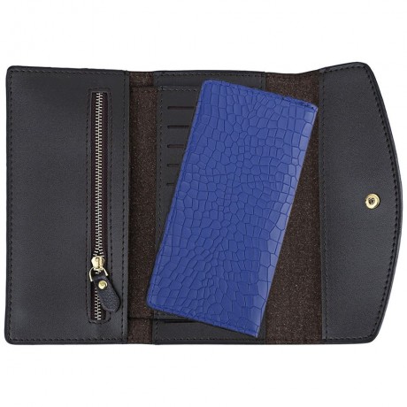 CROCODILE PATTERN LONG WALLET (BLUE)