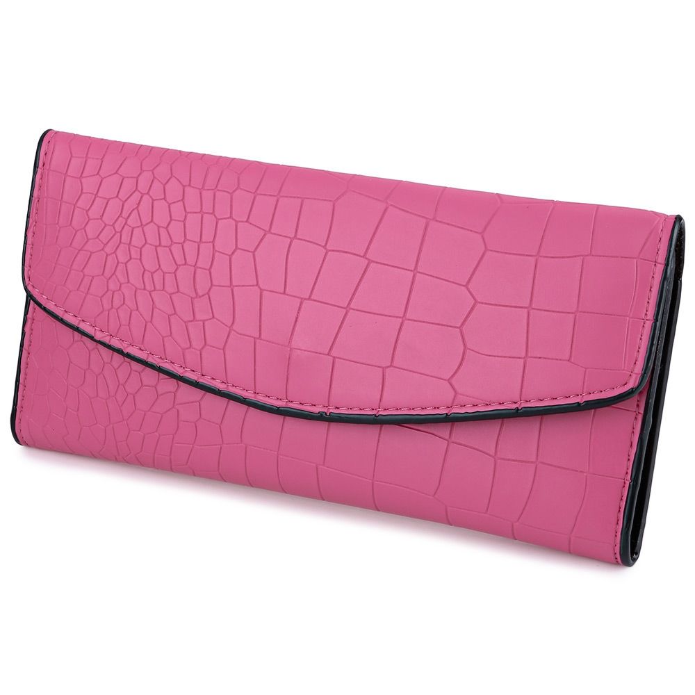 CROCODILE PATTERN LONG WALLET (ROSE MADDER)