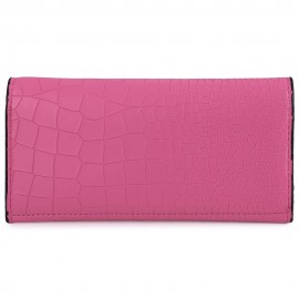 CROCODILE PATTERN LONG WALLET (ROSE MADDER)