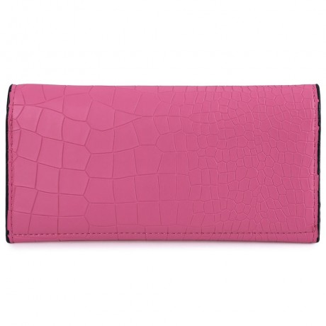CROCODILE PATTERN LONG WALLET (ROSE MADDER)