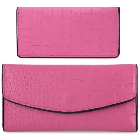 CROCODILE PATTERN LONG WALLET (ROSE MADDER)