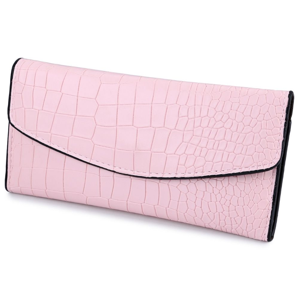 CROCODILE PATTERN LONG WALLET (PINK)