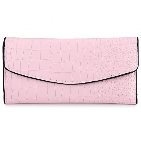 CROCODILE PATTERN LONG WALLET (PINK)
