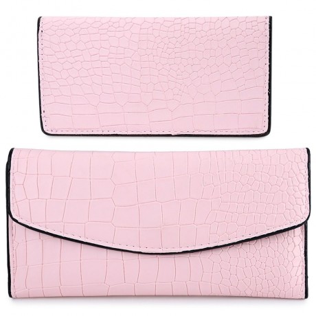 CROCODILE PATTERN LONG WALLET (PINK)