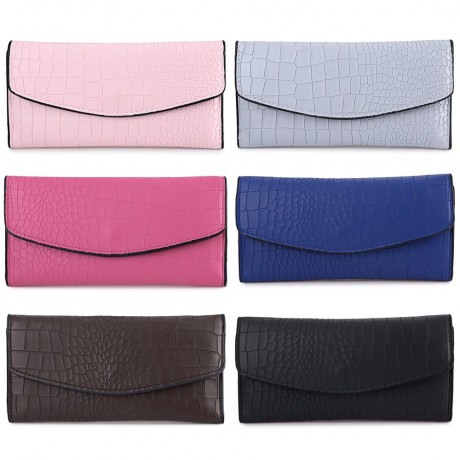 CROCODILE PATTERN LONG WALLET (PINK)