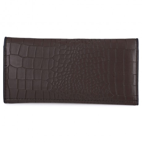 CROCODILE PATTERN LONG WALLET (COFFEE)