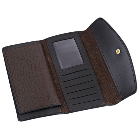 CROCODILE PATTERN LONG WALLET (COFFEE)