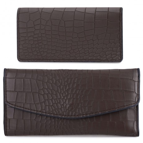 CROCODILE PATTERN LONG WALLET (COFFEE)