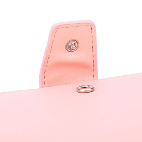 STYLISH PURE COLOR WALLET CARD HOLDER (PINK)