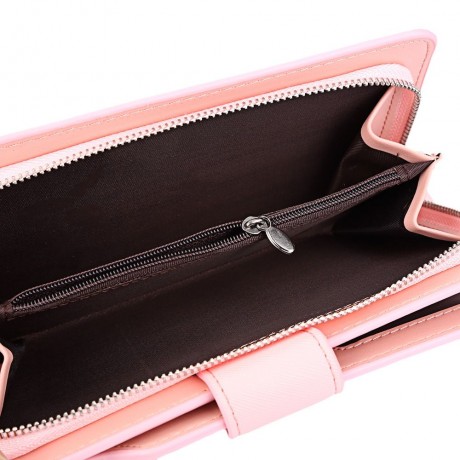 STYLISH PURE COLOR WALLET CARD HOLDER (PINK)