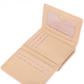 GIRL CUTE CARTOON ANIMAL CAT METAL FRAME CLUTCH SHORT WALLET CARD HOLDER COIN PURSE (PINK)