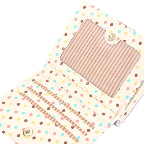 CUTE ANIMAL CARTOON WOODCHUCK DESIGN SHORT CLUTCH WALLET (LIGHT PURPLE)