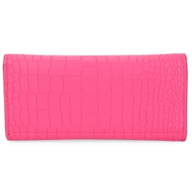 CROCODILE PATTERN WALLET FOR WOMEN WITH MINI BAG (ROSE RED)