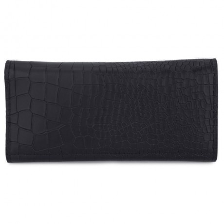 CROCODILE PATTERN WALLET FOR WOMEN WITH MINI BAG (BLACK)