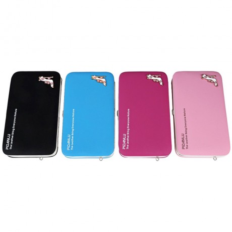 BAELLERRY FASHION LONG PENCIL CASE HOLDING BAG CARD WALLET FOR LADIES (LIGHT PINK)