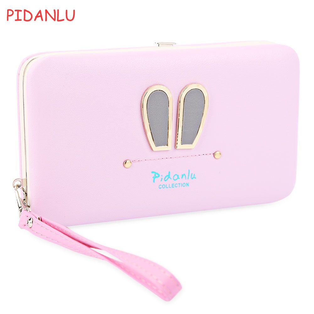 PIDANLU FASHION LONG PHONE BAG MULTI-FUNCTIONAL CUTE RABBIT EAR LADIES WALLET (LIGHT PURPL