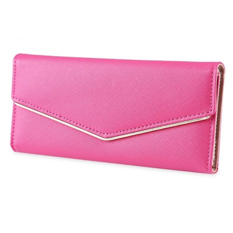 BAELLERRY WOMEN PARTY BUSINESS DETACHABLE CASH CARD HOLDER CLUTCH BAG WALLET (PLUM)
