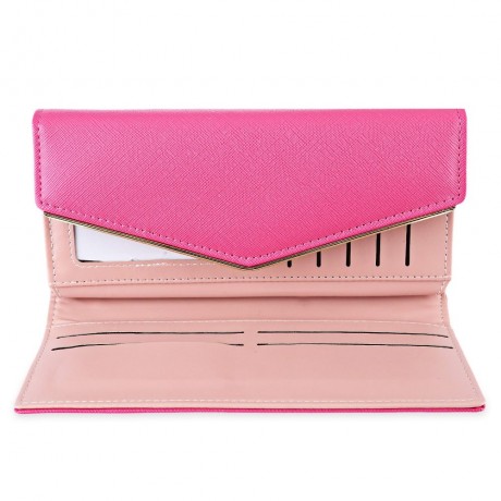 BAELLERRY WOMEN PARTY BUSINESS DETACHABLE CASH CARD HOLDER CLUTCH BAG WALLET (PLUM)