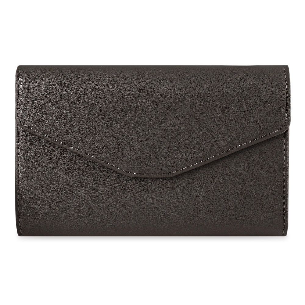 STYLISH PU ENVELOPE CLUTCH FOR WOMEN (DARK COFFEE)