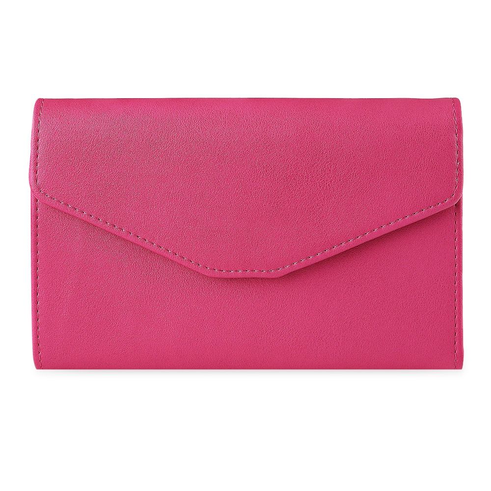 STYLISH PU ENVELOPE CLUTCH FOR WOMEN (ROSE RED)