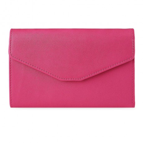 STYLISH PU ENVELOPE CLUTCH FOR WOMEN (ROSE RED)
