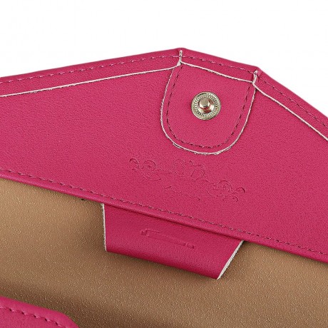 STYLISH PU ENVELOPE CLUTCH FOR WOMEN (ROSE RED)