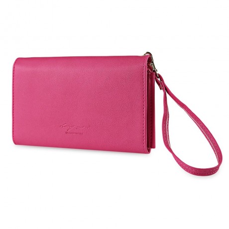 STYLISH PU ENVELOPE CLUTCH FOR WOMEN (ROSE RED)
