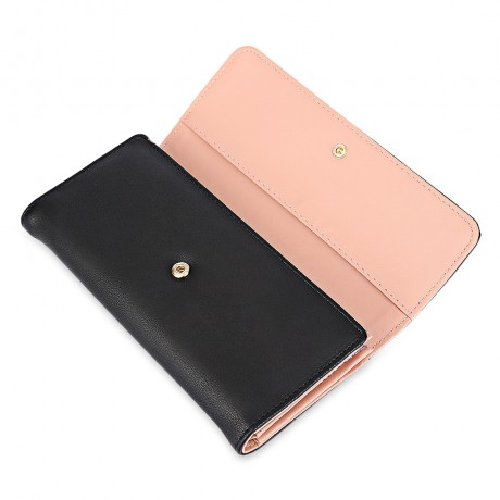 RABBIT EAR PATTERN SUCTION BUTTON DESIGN MULTICARD BIT WRIST CLUTCH CARD HOLDER WALLET (BL