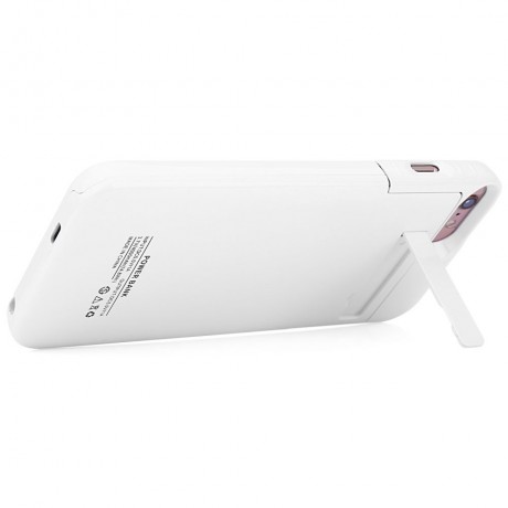 4000MAH BACKUP BATTERY EXTERNAL POWER BANK CHARGER CASE WITH KICKSTAND (WHITE)