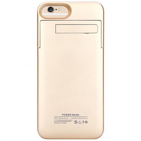 4000MAH BACKUP BATTERY EXTERNAL POWER BANK CHARGER CASE WITH KICKSTAND (GOLDEN)